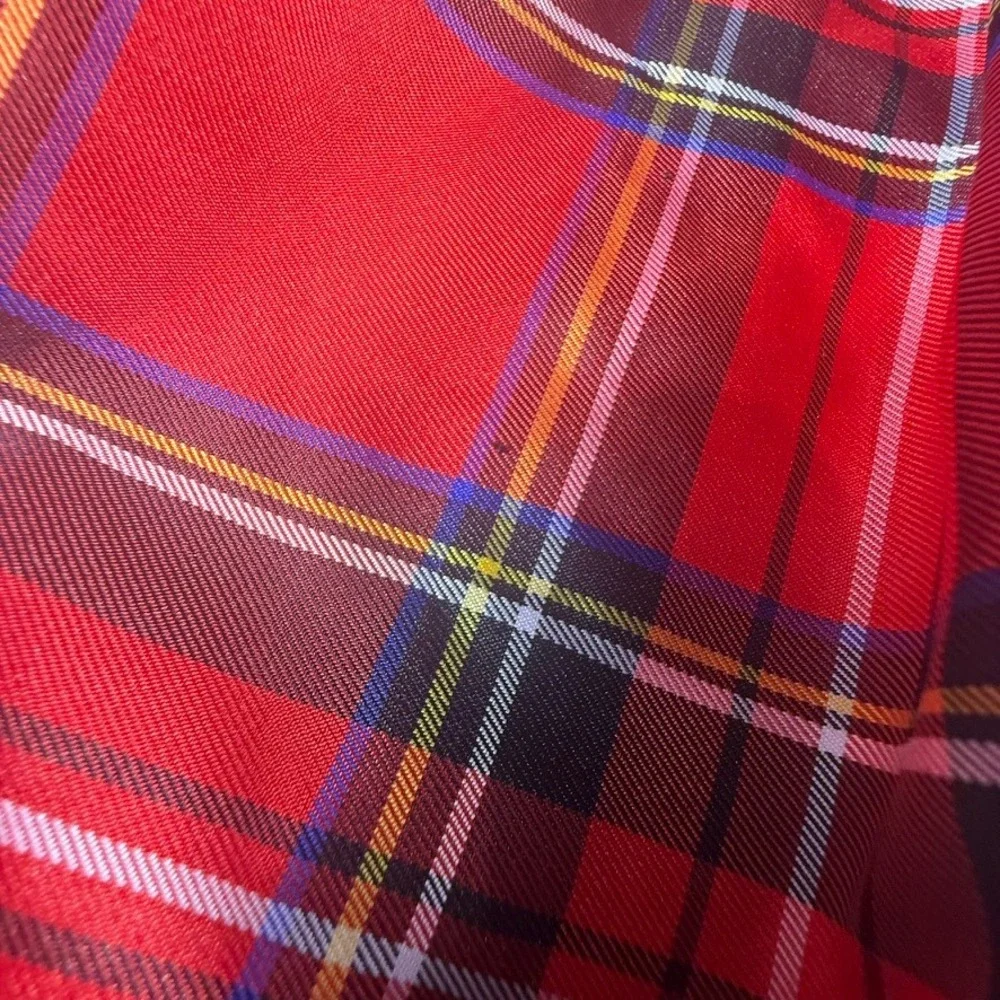 Crewcuts J Crew Girls Red Plaid Taffeta Skirt Holiday Tartan Size 10 Party